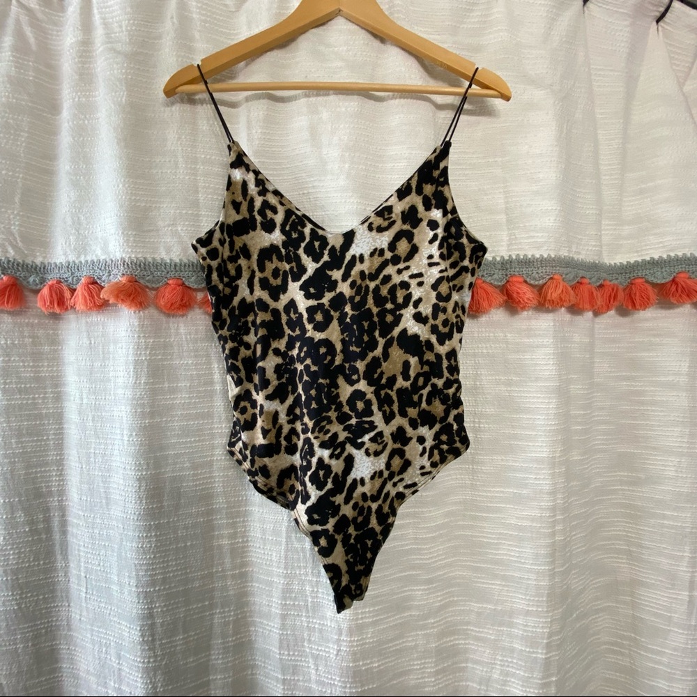 Leopard Print Strappy Bodysuit